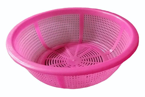 Pink Round Plastic Fruit Basket - Features: Durable