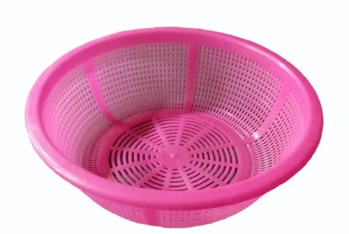 Pink Round Plastic Fruit Basket