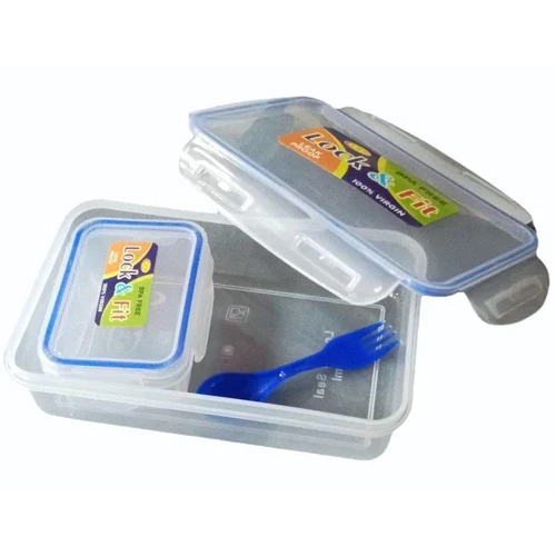 800 Ml Plastic Lunch Box - Color: White(base)