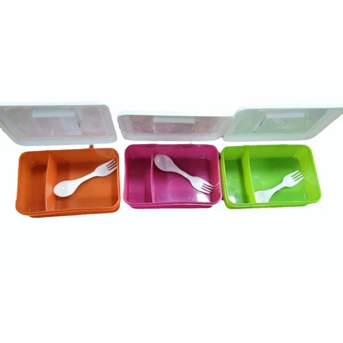 500 Ml Plastic Lunch Box - Color: White(base)
