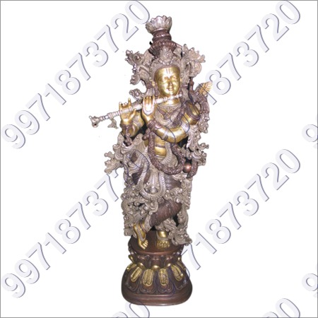 Brass Krishna Statue - Premium Rust-Proof Brass, Alluring Design with Scratch Resistant Finish - Ideal for Worship and Décor