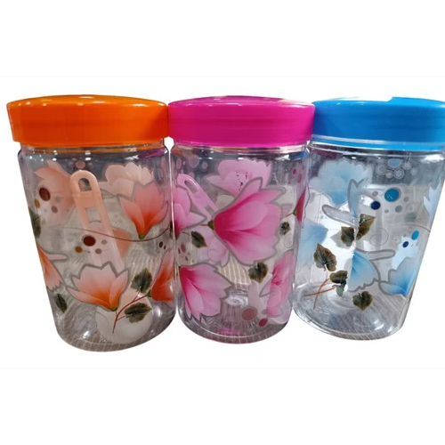 Plastic Pet Jar - Color: Pink And Transparent