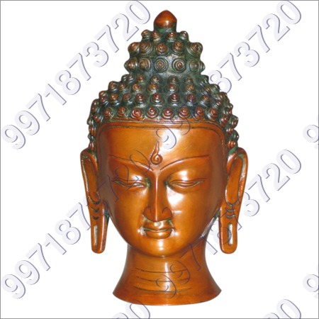 Buddha Head Statue - Metal, Variable Sizes, Brown | Rust Free, Scratch Resistant, Beautiful Design, Polished Finish for Décor