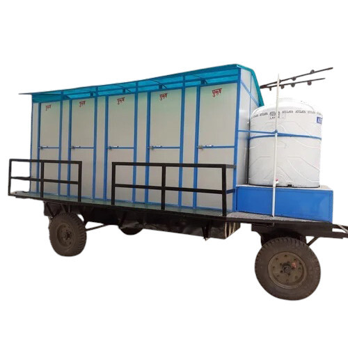Mobile Toilet Van (Mtv) Blue And White 10 Seater - Door Material: Pvc Window