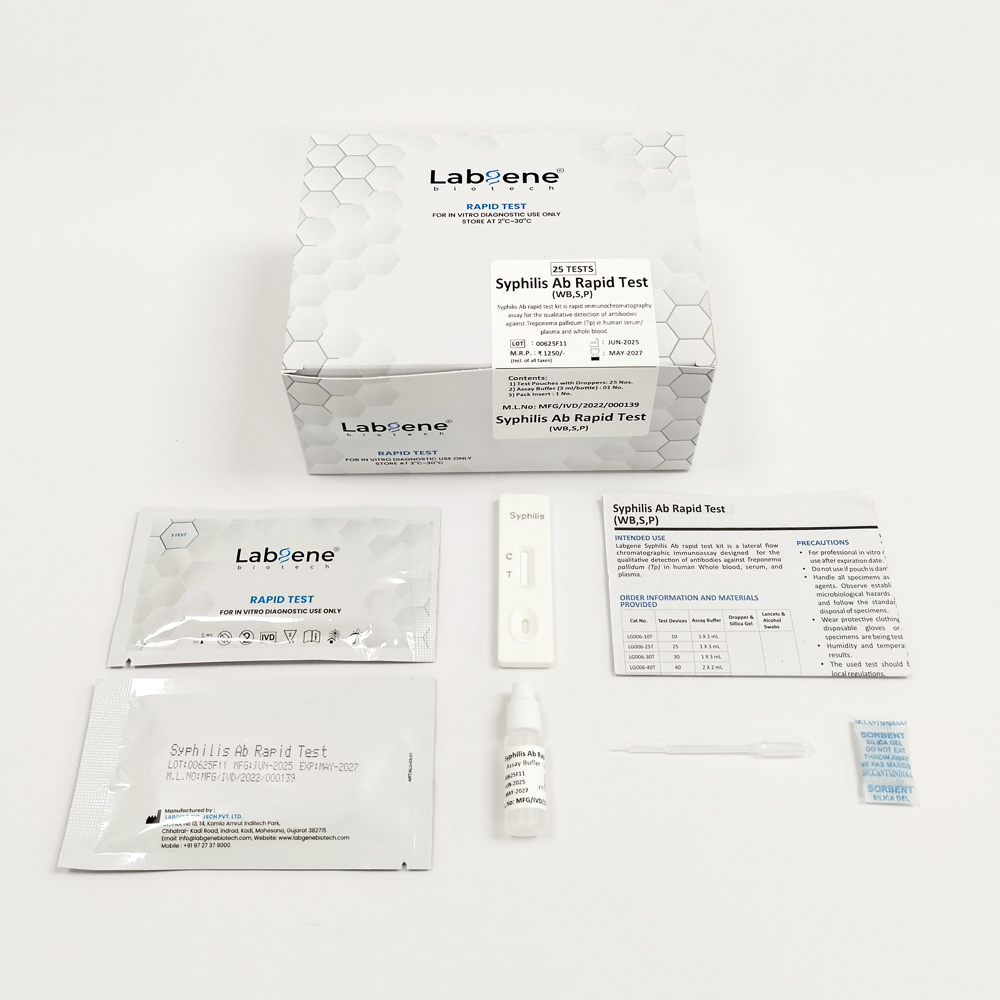 Syphilis Ab 25 Rapid Test Kit - Accuracy: 100 %