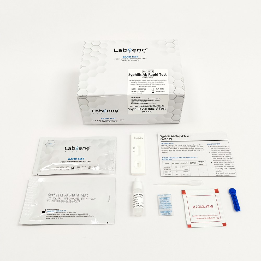 Syphilis Ab 25 Rapid Test Kit - Accuracy: 100 %