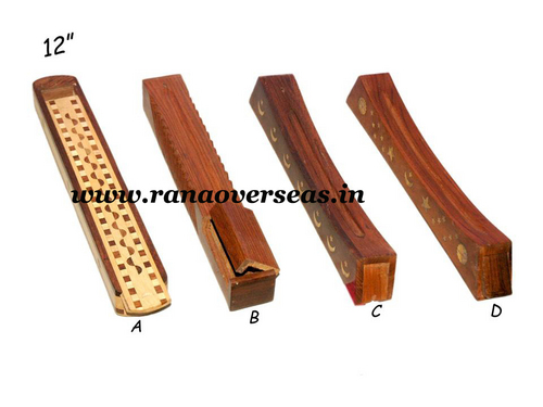 Wooden Incense Box - Polished Wood, 12-15 Inch Size | Customized Color, Carved Techniques, Religious Art & Collectible