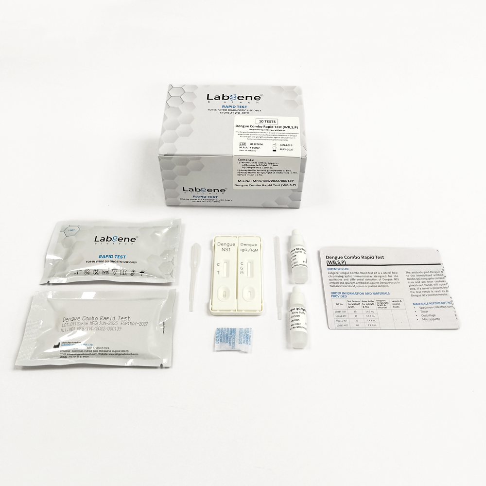 Labgene Dengue Combo Rapid Test Kit - Color: White