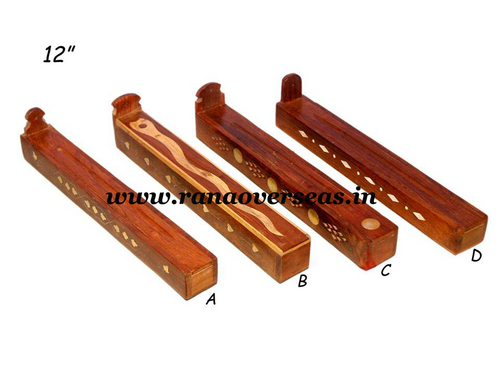 Wooden Incense Box - Polished Wood, 12-15 Inch Size, Customized Color Options | Carved Religious Style for Art & Collectible, Arts and Crafts Use