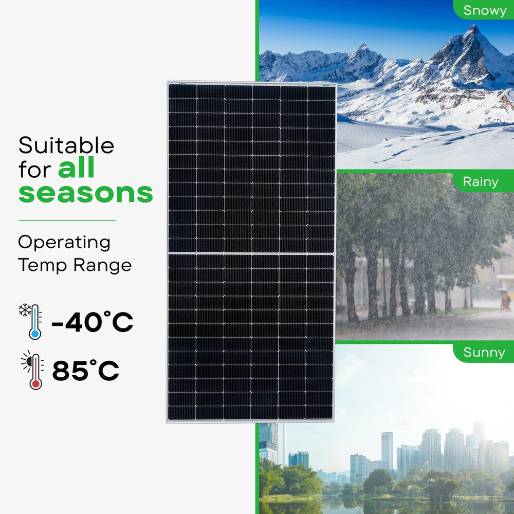 570 Watt Waree Topcon Dcr Solar Panel - Color: Black