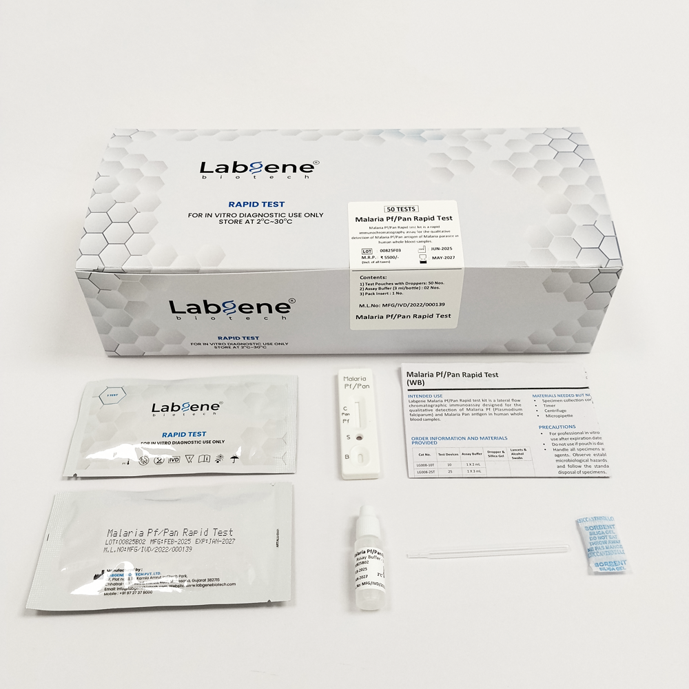 Malaria Pf/Pan Rapid Test Kit | Accurate Antibody Detection in Blood | 50Tests/Box