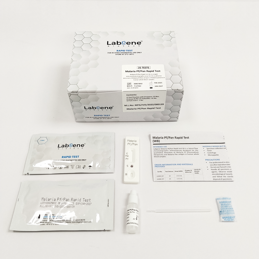 Malaria Pf/Pan Rapid Test Kit | Accurate Antibody Detection in Blood | 25Tests/Box