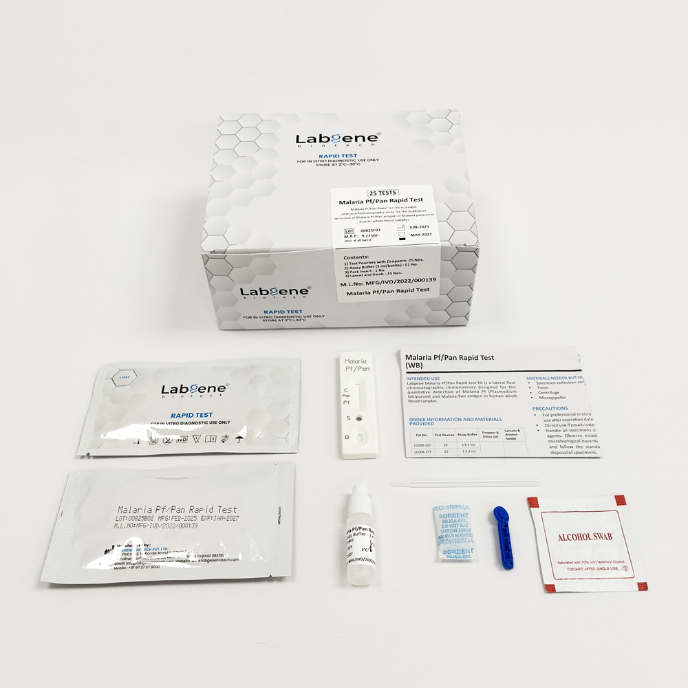 Malaria Pf/Pan Rapid Test Kit | Accurate Antibody Detection in Blood | 25Tests/Box