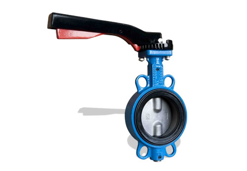 Industrial Butterfly Valve - Color: Black  & Blue