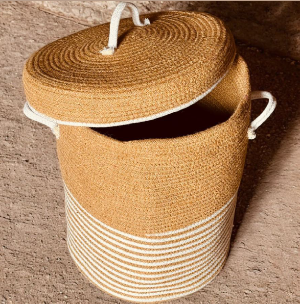 Large Handmade Sabai Grass Laundry basket with Handles 20*16 inches