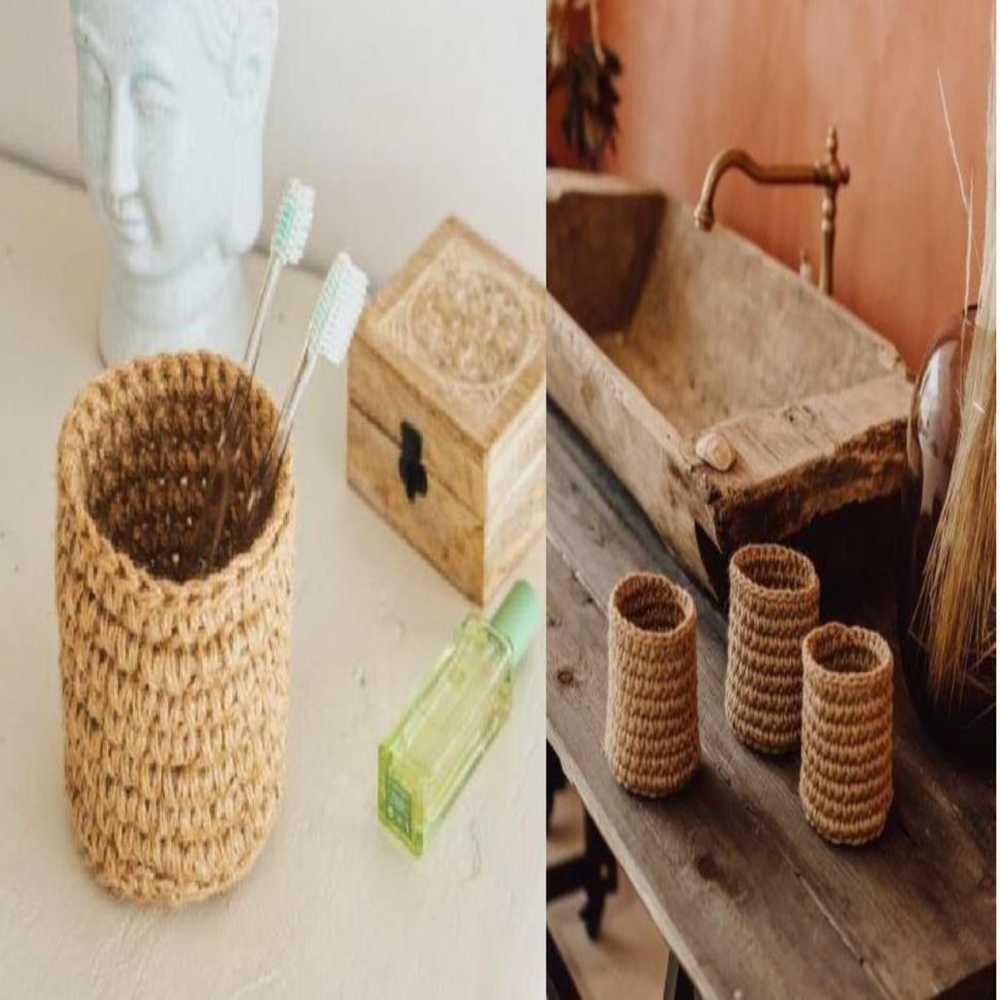 Handmade Jute Decorative Hamper Basket With Lock - Color: Natural