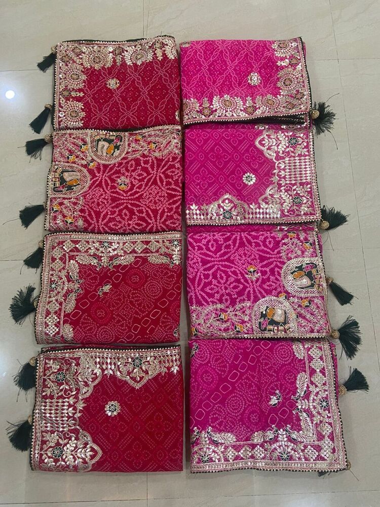 Jaipuri Bandhej with original gotta saree