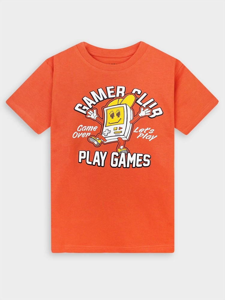 Boys Printed T-Shirt Orange