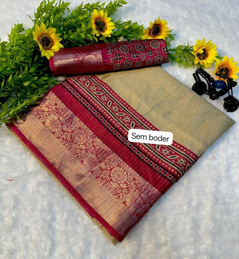Ajrakh Digital Printed Sarees - Bust Size: 44 Inch (In)