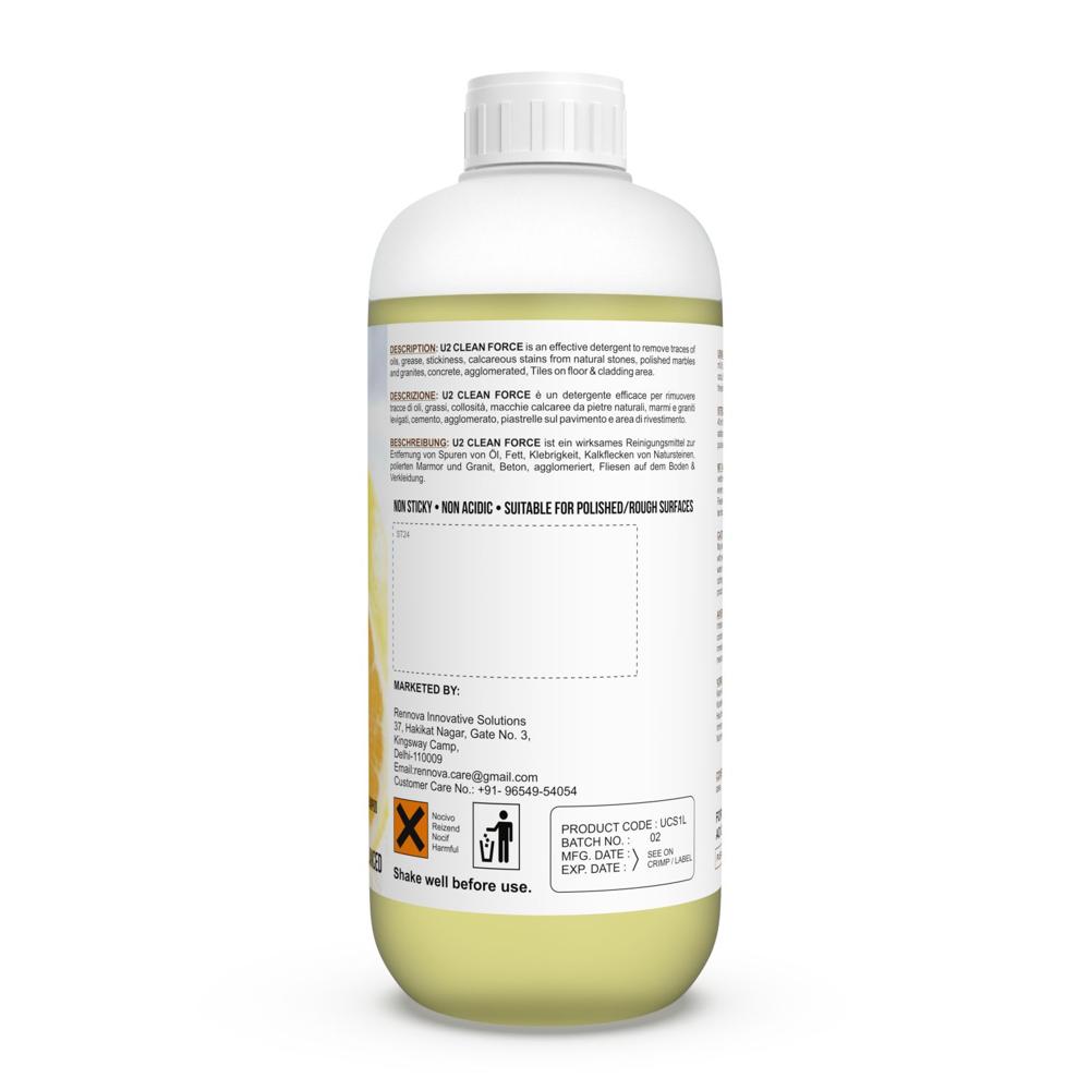 U2 Clean Force - Liquid Detergent, Yellow Floor Cleaner For Natural Stone And Polished Surfaces
