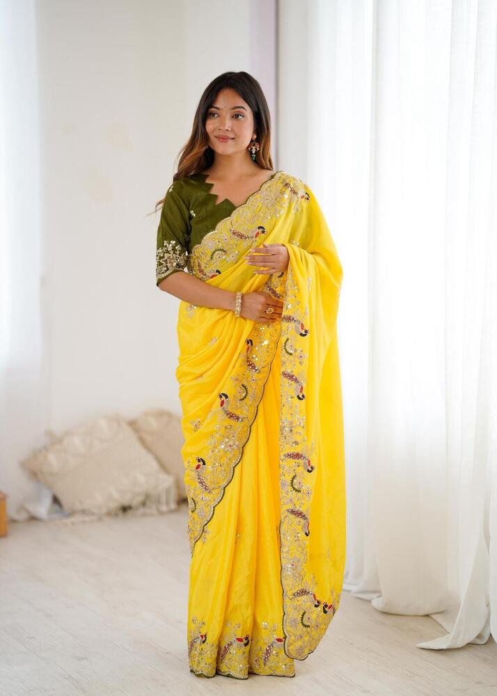 Premium Chinon Silk saree