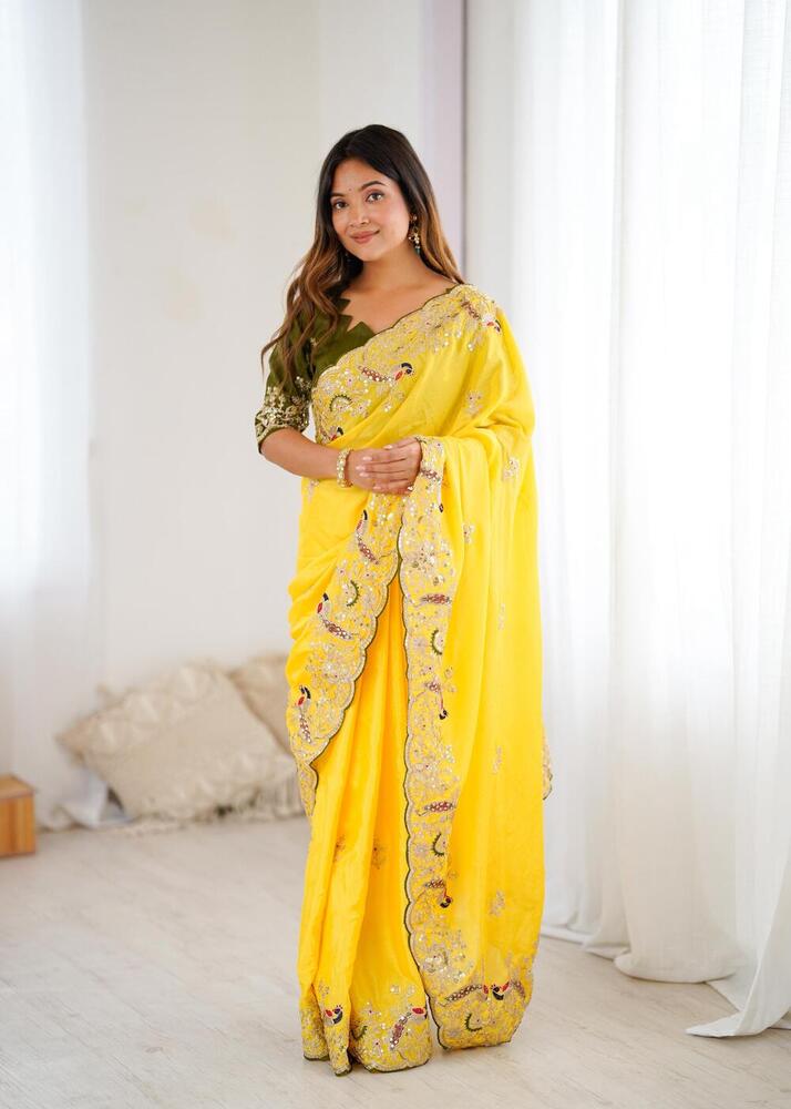 Premium Chinon Silk saree