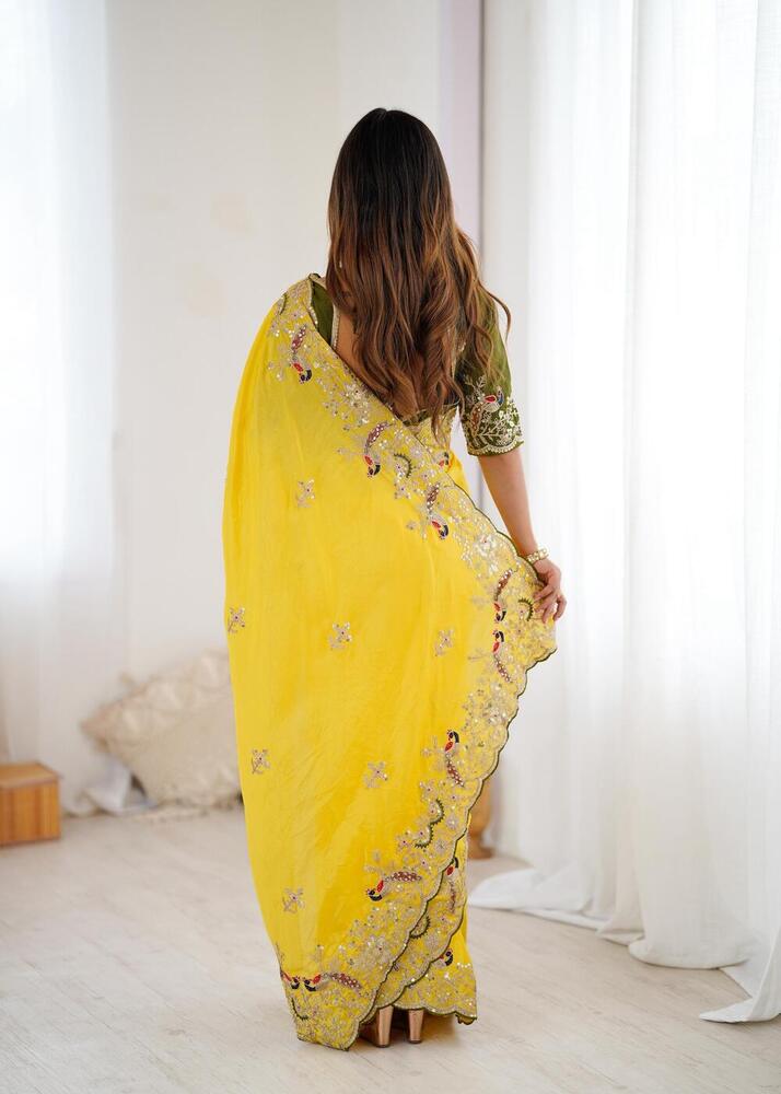 Premium Chinon Silk saree