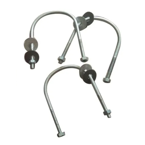 Gi U Hook With Washer And Nut - Color: Silver