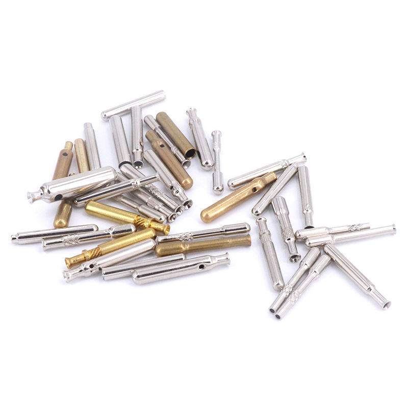 Lead Free 2 Pin 3 Pin Round Brass Solid Plug Pin - Color: Silver & Golden