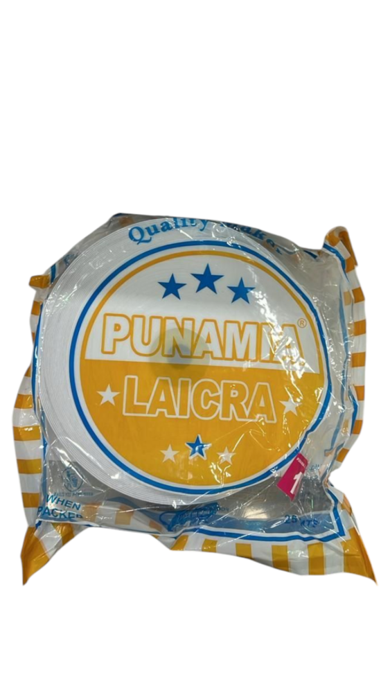 White woven elastic yellow label