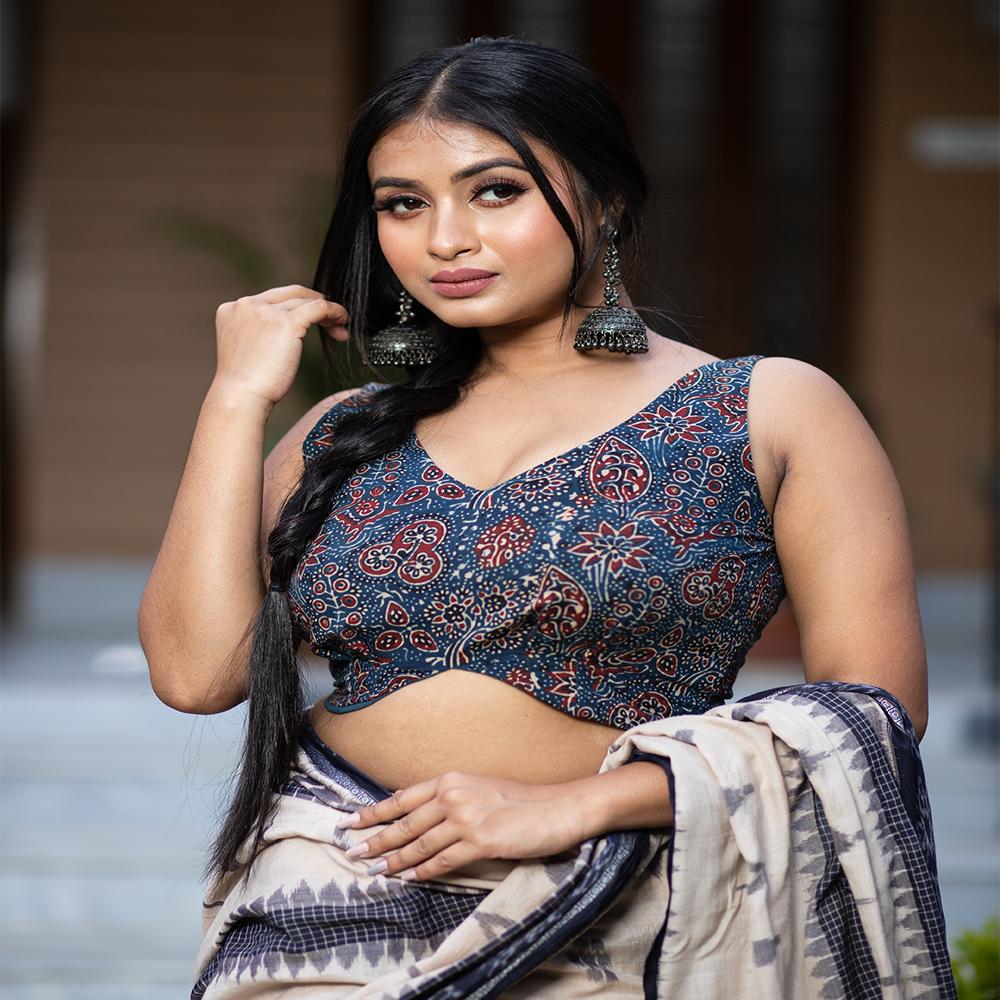  Cotton Ajrak Blouse