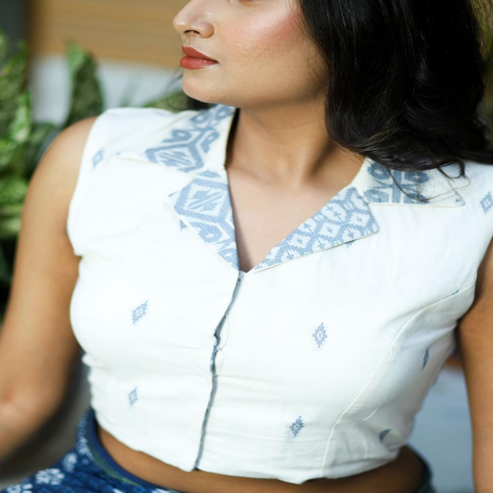 Jamdani Collared Blouse