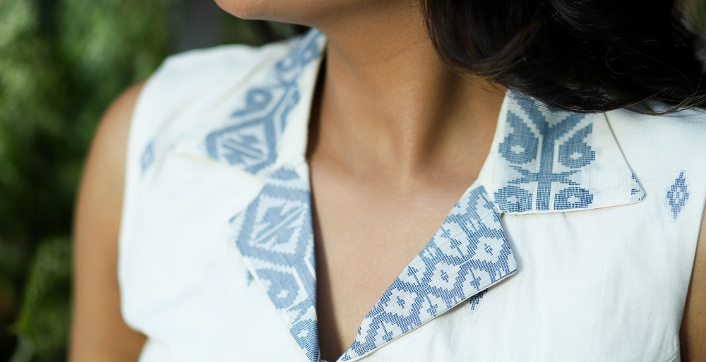 Jamdani Collared Blouse