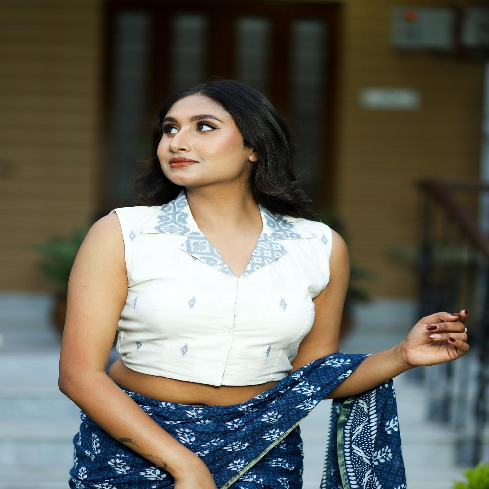 Jamdani Collared Blouse