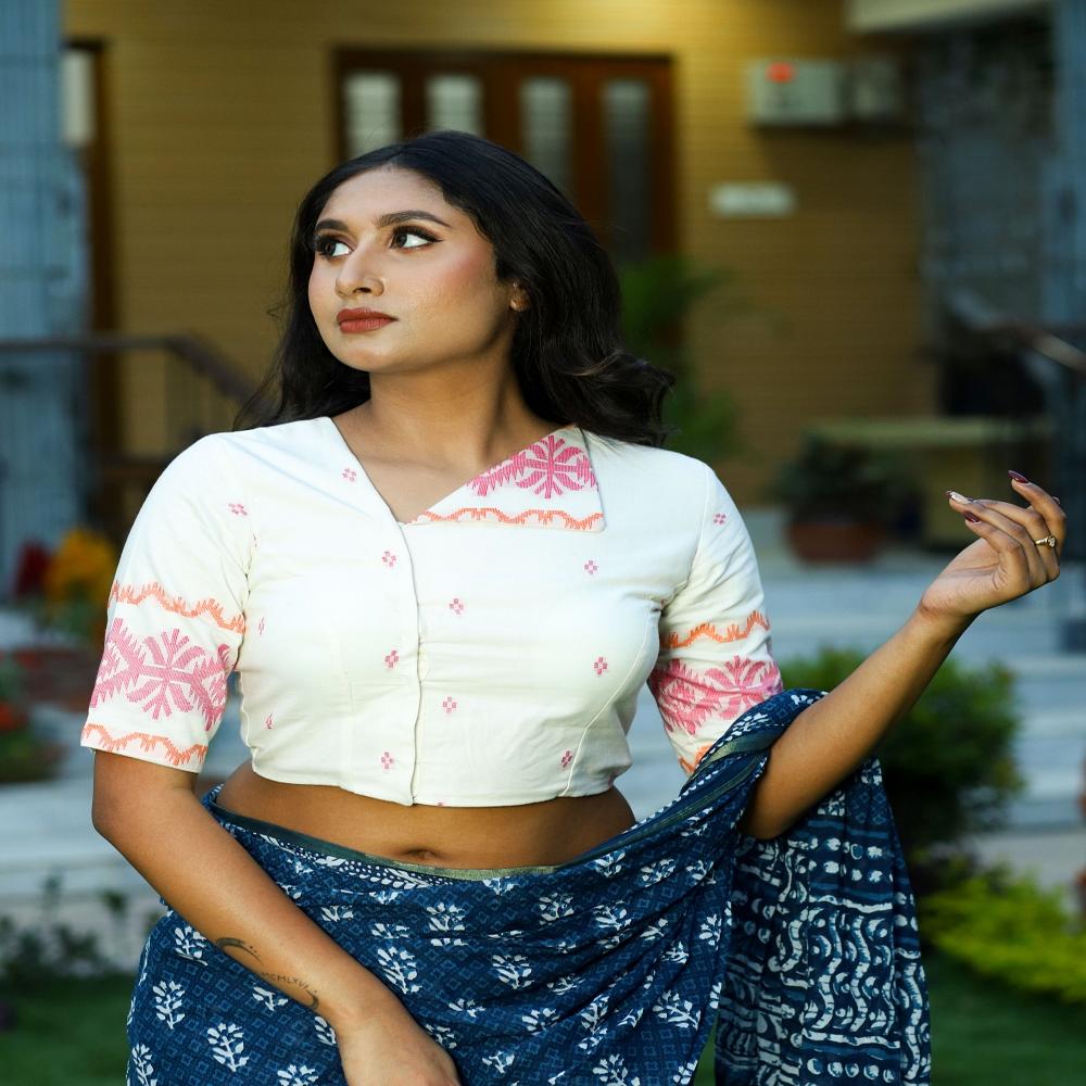 Jamdani Collared Blouse