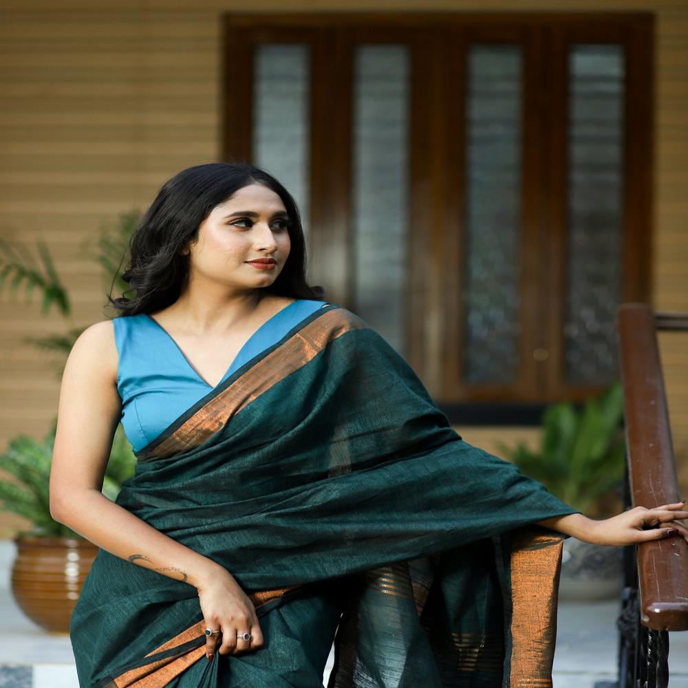 Teal cotton blouse