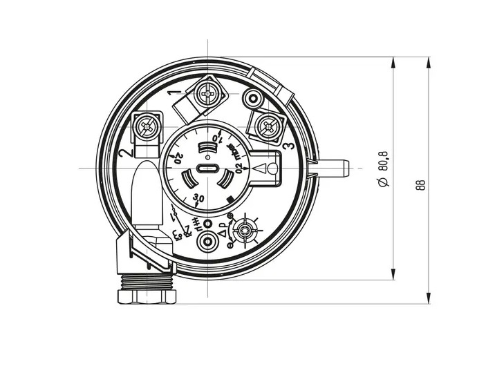 HUBA CONTROL 604.910000 DIFFERENTIAL PRESSURE SWITCH 0.5-5 Mbar