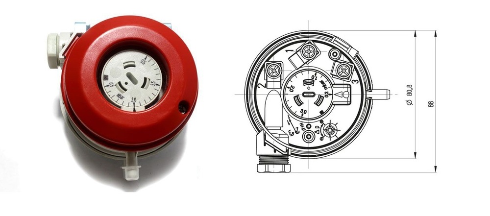 HUBA CONTROL 604.910000 DIFFERENTIAL PRESSURE SWITCH 0.5-5 Mbar