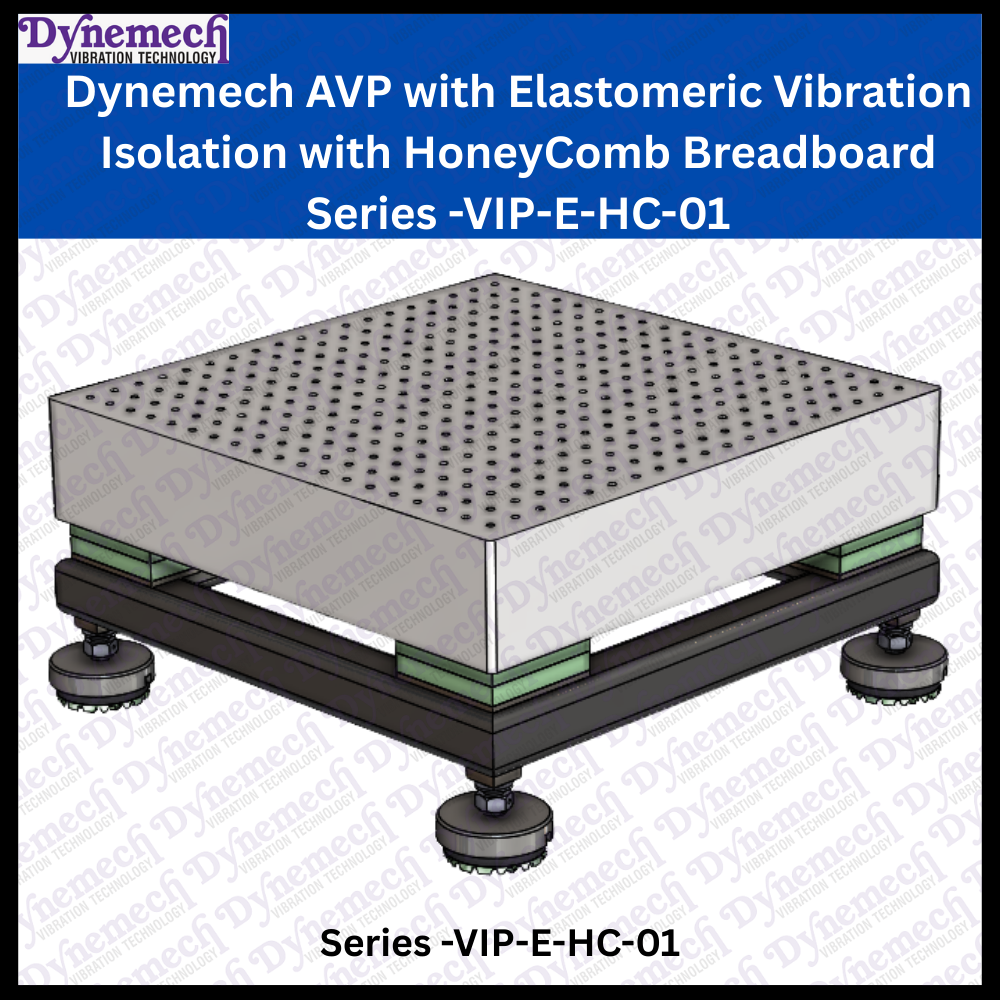 Dynemech Anti Vibration Platform with Elastomeric Vibration Isolation with HoneyComb Breadboard Series: VIP-E-HC-01