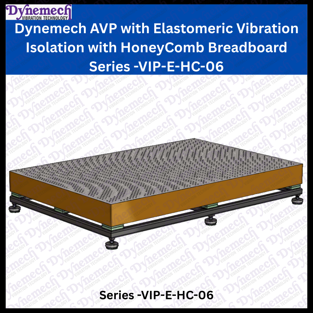 Dynemech Anti Vibration Platform with Elastomeric Vibration Isolation with HoneyComb Breadboard Series: VIP-E-HC-06