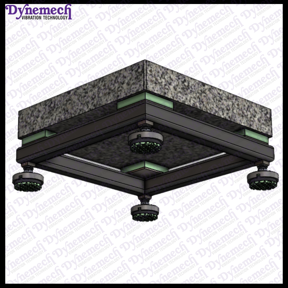 Dynemech Anti Vibration Platform with Button DLM mounts and Dp2 Elastomeric Vibration Isolation Series: VIP-E-DP2-01