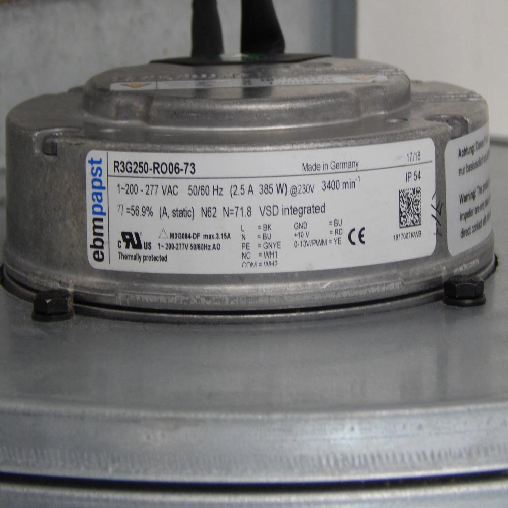 EbmPapst R3G250-RO06-73 200V AC 2.5A 385W 50/60HZ METAL Ventilator Cooling Blower Fan