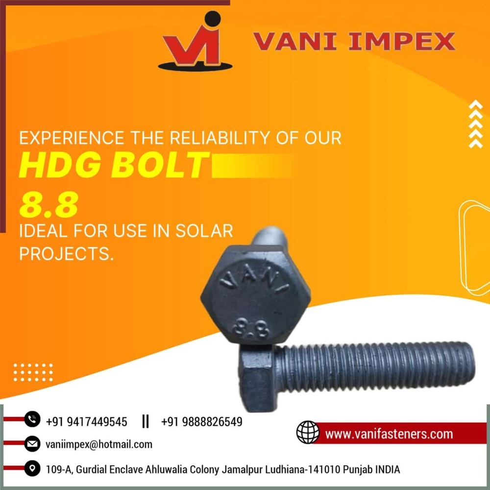 Hdg Hex Bolt GRADE 8.8 M 10 DIAMETER