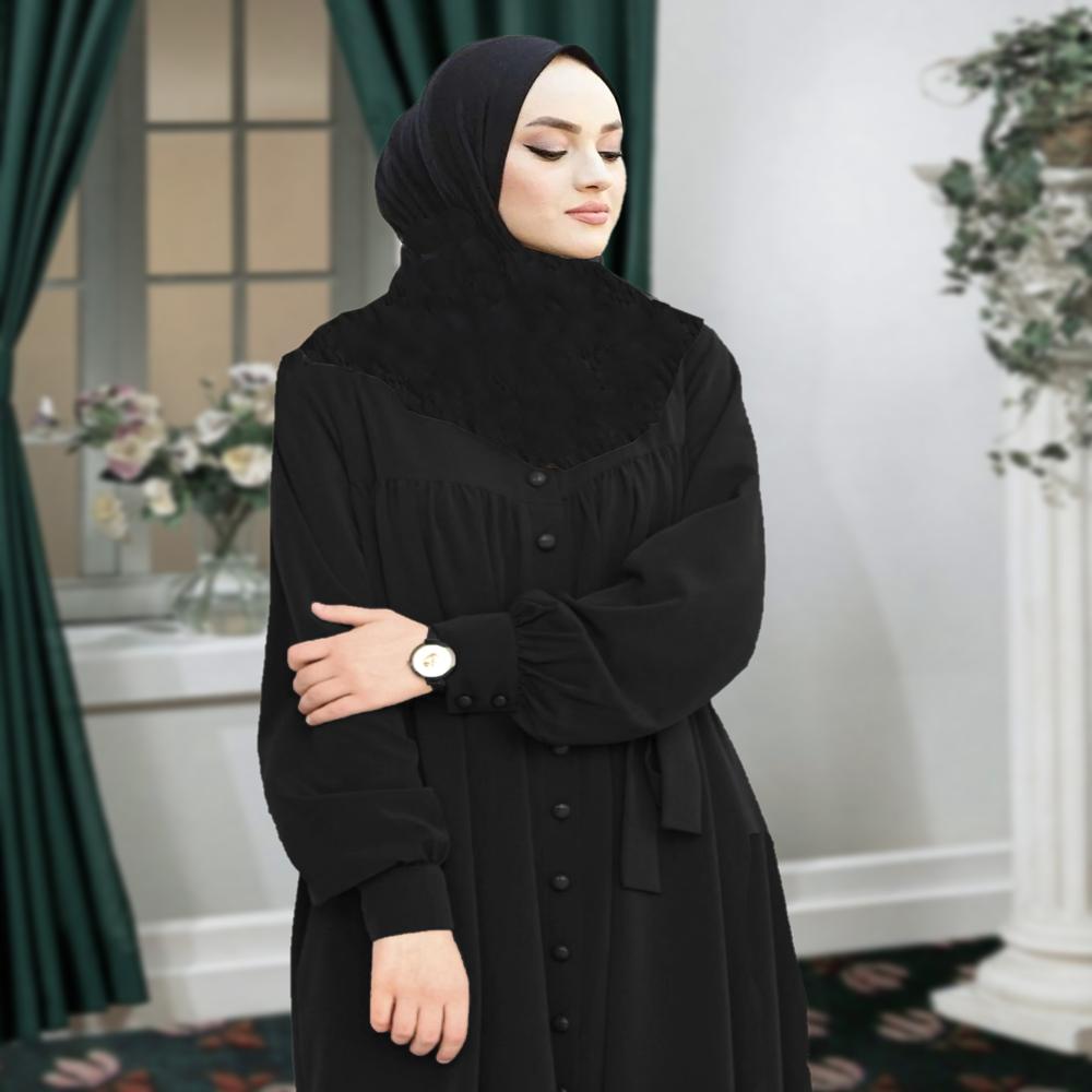 Black  Plain Abaya For Women Burqa Modest Wear Islamic stylish Dubai Abaya