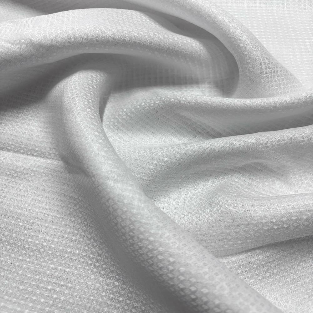 White 60 Lea Pure Linen Dobby Fabric