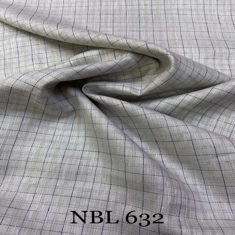 60 Lea Pure Linen Dobby Checks Shirting Fabric