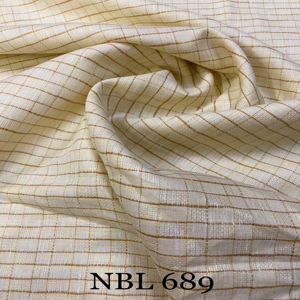 60 Lea Pure Linen Dobby Checks Shirting Fabric