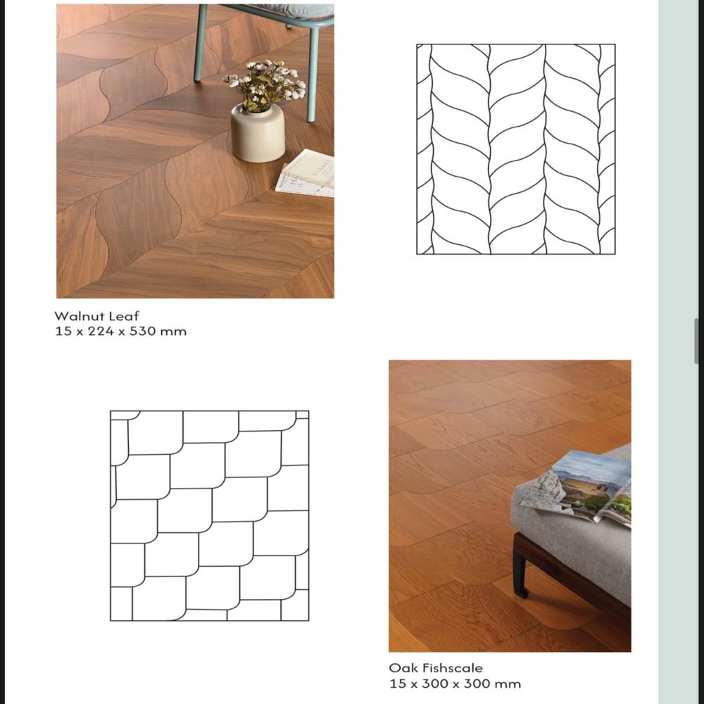 Kaara Engineered Designer Leaf Wood Flooring - Premium Real Wood Veneer Flooring With High Durability, Stylish Leaf Patterns, And European-grade Strength. Perfect For Residential And Commercial Interiors - Color: Brown