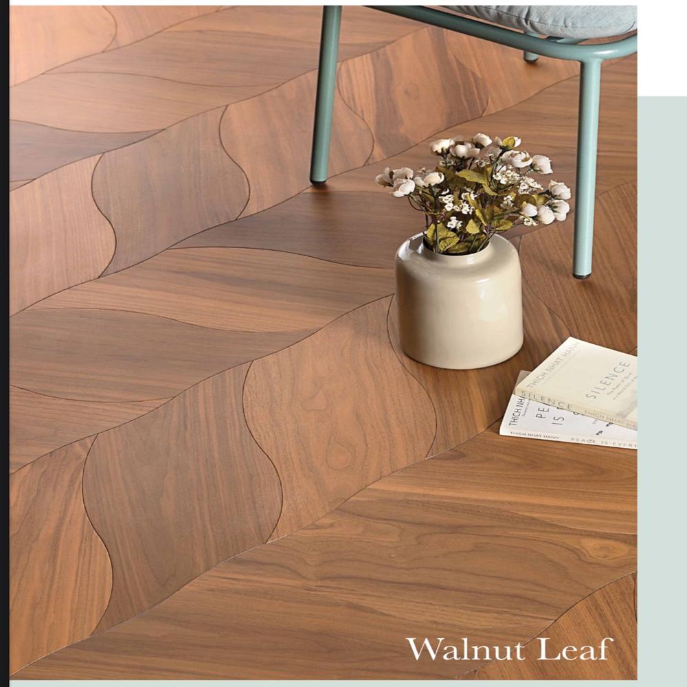 Kaara Engineered Designer Leaf Wood Flooring - Premium Real Wood Veneer Flooring With High Durability, Stylish Leaf Patterns, And European-grade Strength. Perfect For Residential And Commercial Interiors - Color: Brown