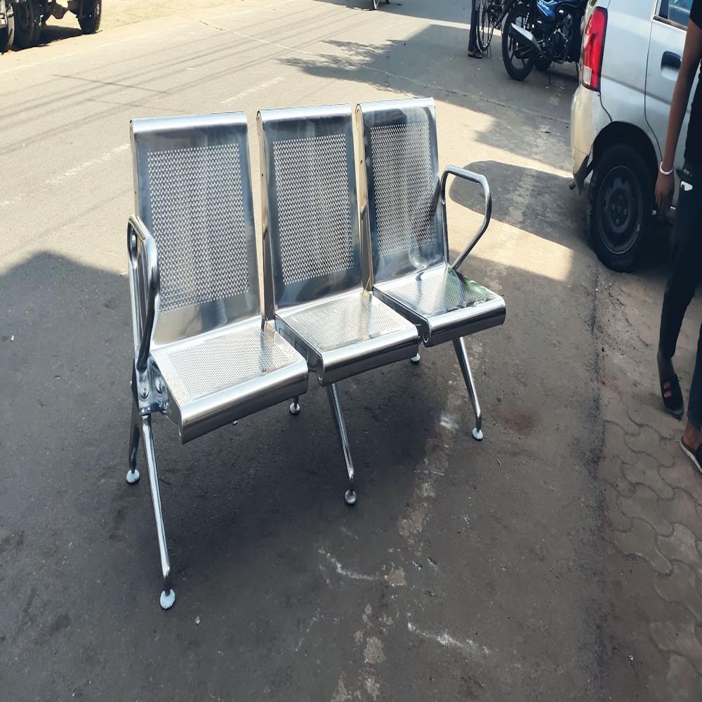 Stainless Steel three Seater Waiting Chair